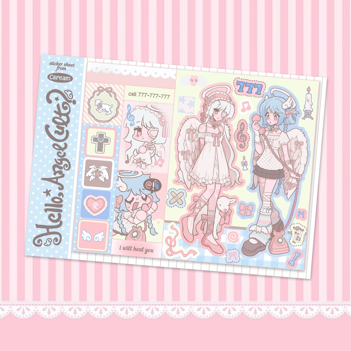 Caream Original - Hello, Angel Cult? Sticker Sheet