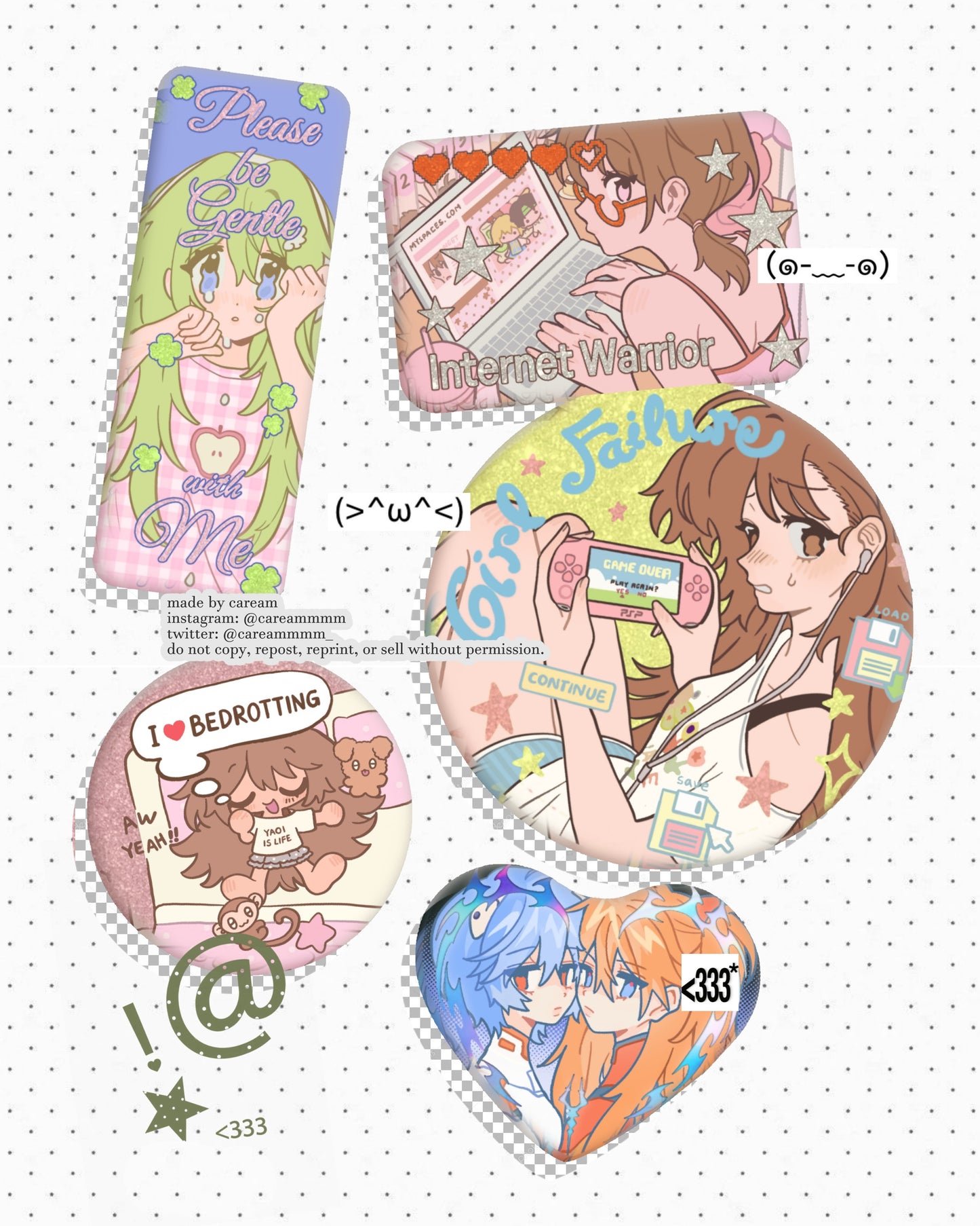 Caream Assorted Fancy Badges