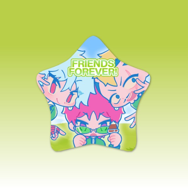 Saiki Friends Forever Nostalgia (Charm / Badge / Die Cut Sticker)