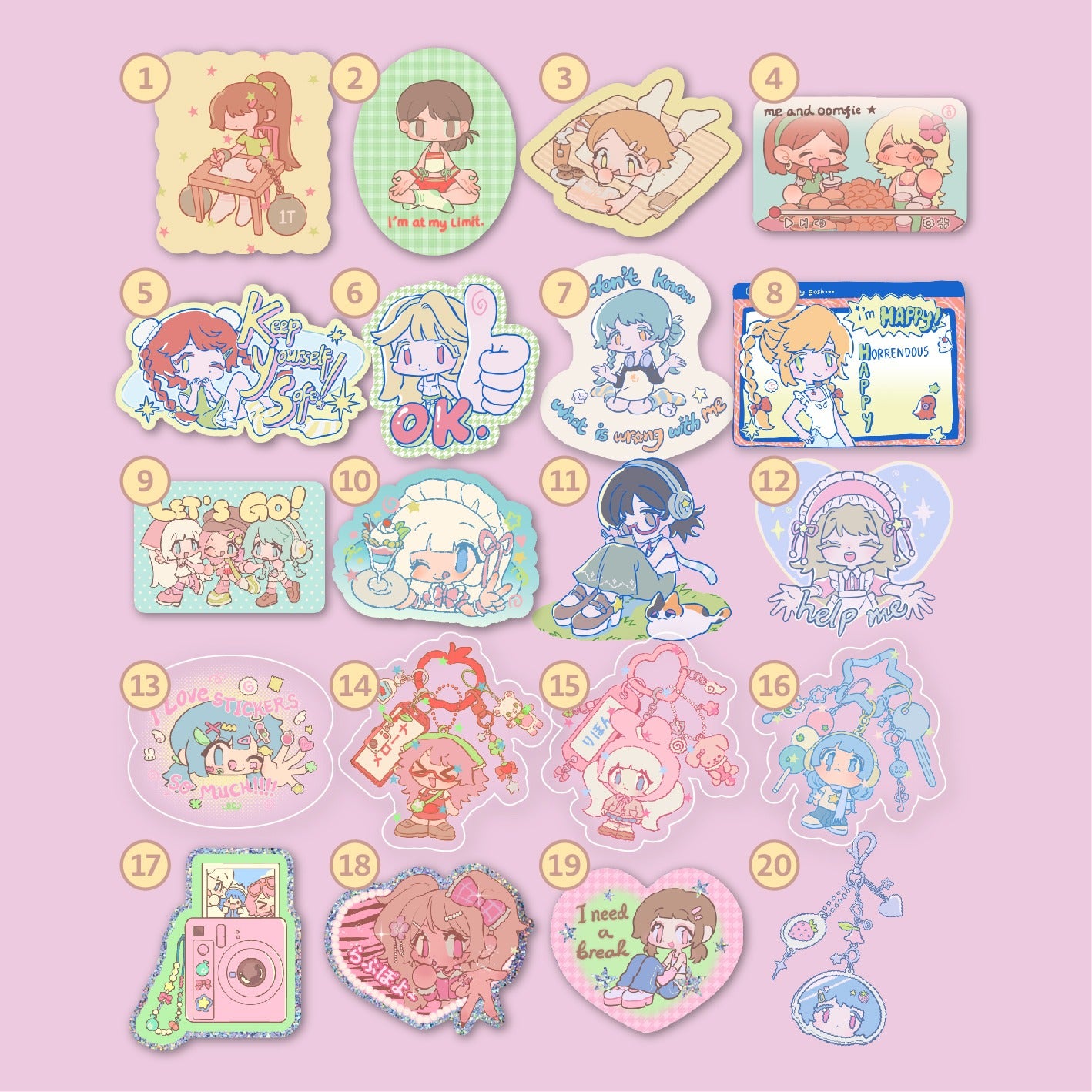 Caream Transparant Die Cut Stickers