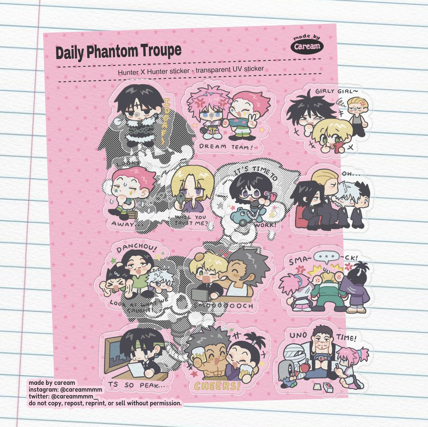 Hunter x Hunter - Daily Phantom Troupe Sticker Sheet